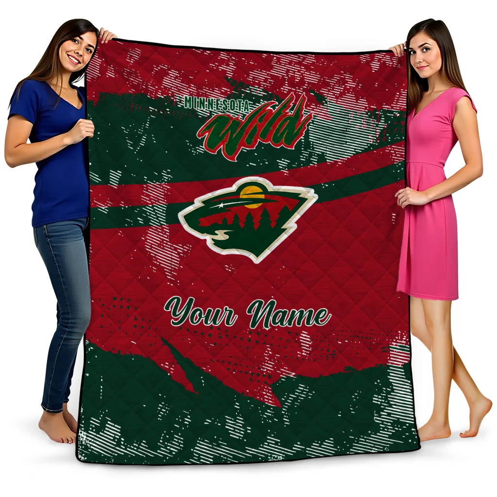 custom minnesota wild brushstroke layers red quilt blanket best selling