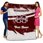 Custom Mississippi State Bulldogs Brushstroke Layers Maroon Quilt Blanket 1 custom mississippi state bulldogs brushstroke layers maroon quilt blanket best selling