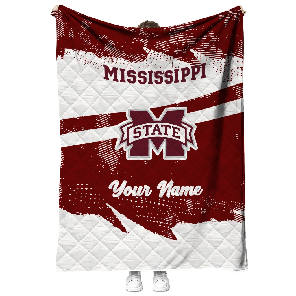 custom mississippi state bulldogs brushstroke layers maroon quilt blanket fashion forward custom mississippi state bulldogs brushstroke layers maroon quilt blanket fashion forward