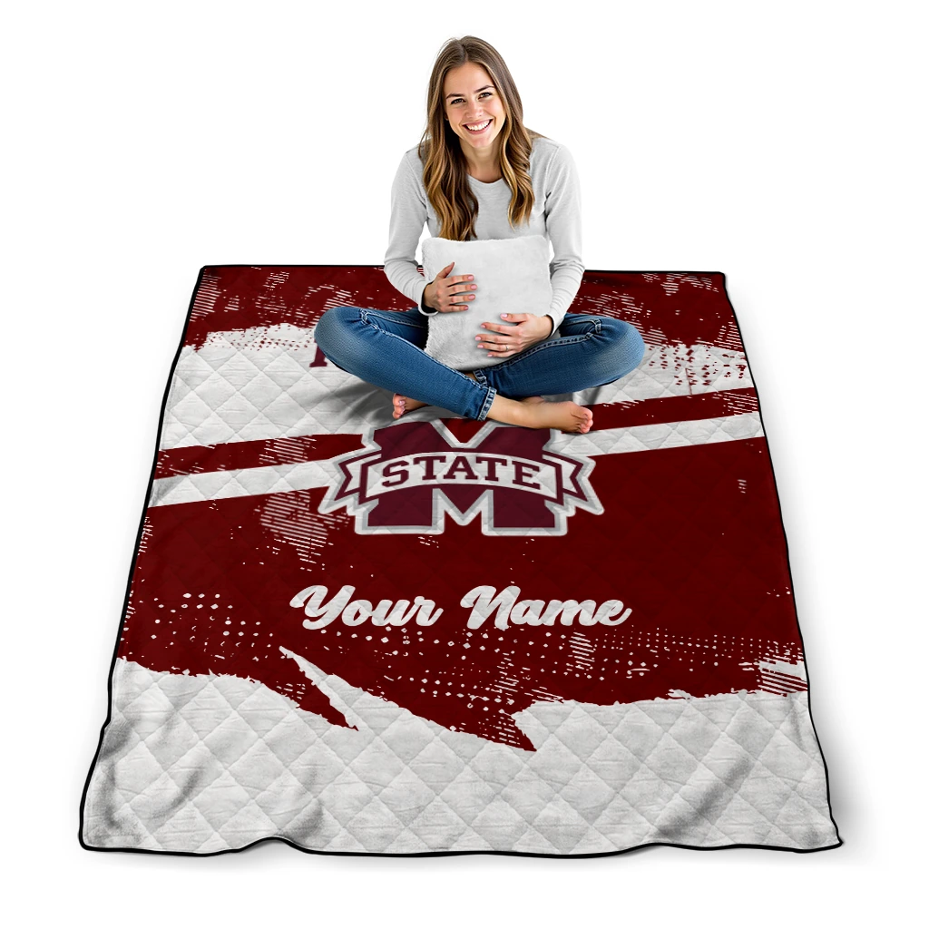 custom mississippi state bulldogs brushstroke layers maroon quilt blanket high quality custom mississippi state bulldogs brushstroke layers maroon quilt blanket high quality