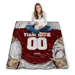 custom mississippi state bulldogs player sketch maroon gray quilt blanket best selling