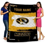 custom missouri tigers grunge patch black white quilt blanket best selling