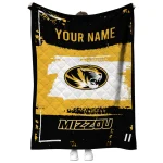 custom missouri tigers grunge patch black white quilt blanket best selling