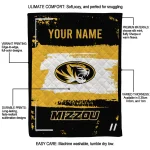 custom missouri tigers grunge patch black white quilt blanket best selling
