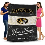 custom missouri tigers hibiscus burst black white quilt blanket best selling