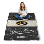 custom missouri tigers hibiscus burst black white quilt blanket best selling