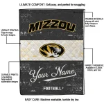 custom missouri tigers hibiscus burst black white quilt blanket best selling