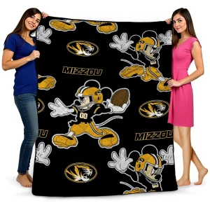custom missouri tigers mickey football black quilt blanket best selling