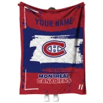 custom montreal canadiens grunge patch red white quilt blanket best selling