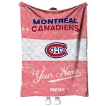 custom montreal canadiens pinstripe lines red white quilt blanket best selling