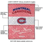 custom montreal canadiens pinstripe lines red white quilt blanket best selling