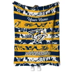 custom nashville predators layered florals gold white quilt blanket best selling