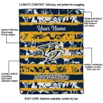 custom nashville predators layered florals gold white quilt blanket best selling