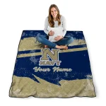 custom navy midshipmen brushstroke layers blue quilt blanket best selling