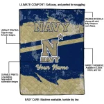 custom navy midshipmen brushstroke layers blue quilt blanket best selling