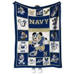 custom navy midshipmen mickey crimson blue white quilt blanket best selling