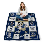 custom navy midshipmen mickey crimson blue white quilt blanket best selling