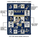custom navy midshipmen mickey crimson blue white quilt blanket best selling