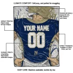 custom navy midshipmen player sketch blue gray quilt blanket best selling
