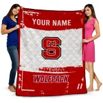 custom nc state wolfpack grunge patch red white quilt blanket best selling