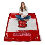 custom nc state wolfpack grunge patch red white quilt blanket best selling