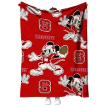 custom nc state wolfpack mickey football red quilt blanket best selling