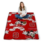custom nc state wolfpack mickey football red quilt blanket best selling