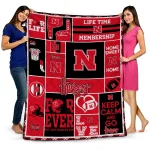 custom nebraska cornhuskers helmet passion red quilt blanket best selling