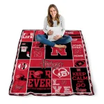 custom nebraska cornhuskers helmet passion red quilt blanket best selling
