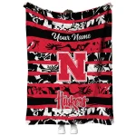 custom nebraska cornhuskers layered florals red white quilt blanket best selling