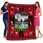 custom nebraska cornhuskers snoopy coach red quilt blanket best selling