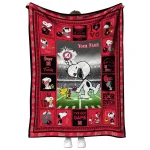custom nebraska cornhuskers snoopy coach red quilt blanket best selling