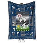 custom nevada wolf pack snoopy coach blue quilt blanket best selling