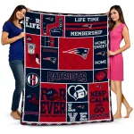 custom new england patriots helmet passion blue quilt blanket best selling