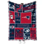 custom new england patriots helmet passion blue quilt blanket best selling