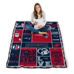 custom new england patriots helmet passion blue quilt blanket best selling