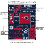 custom new england patriots helmet passion blue quilt blanket best selling