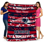 custom new england patriots layered florals blue white quilt blanket best selling