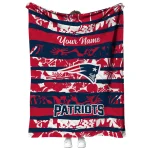 custom new england patriots layered florals blue white quilt blanket best selling