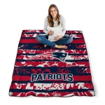 custom new england patriots layered florals blue white quilt blanket best selling