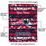 custom new england patriots layered florals blue white quilt blanket best selling