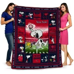 Custom New England Patriots Snoopy Coach Blue Quilt Blanket 1 custom new england patriots snoopy coach blue quilt blanket best selling