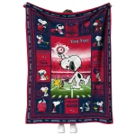 custom new england patriots snoopy coach blue quilt blanket best selling
