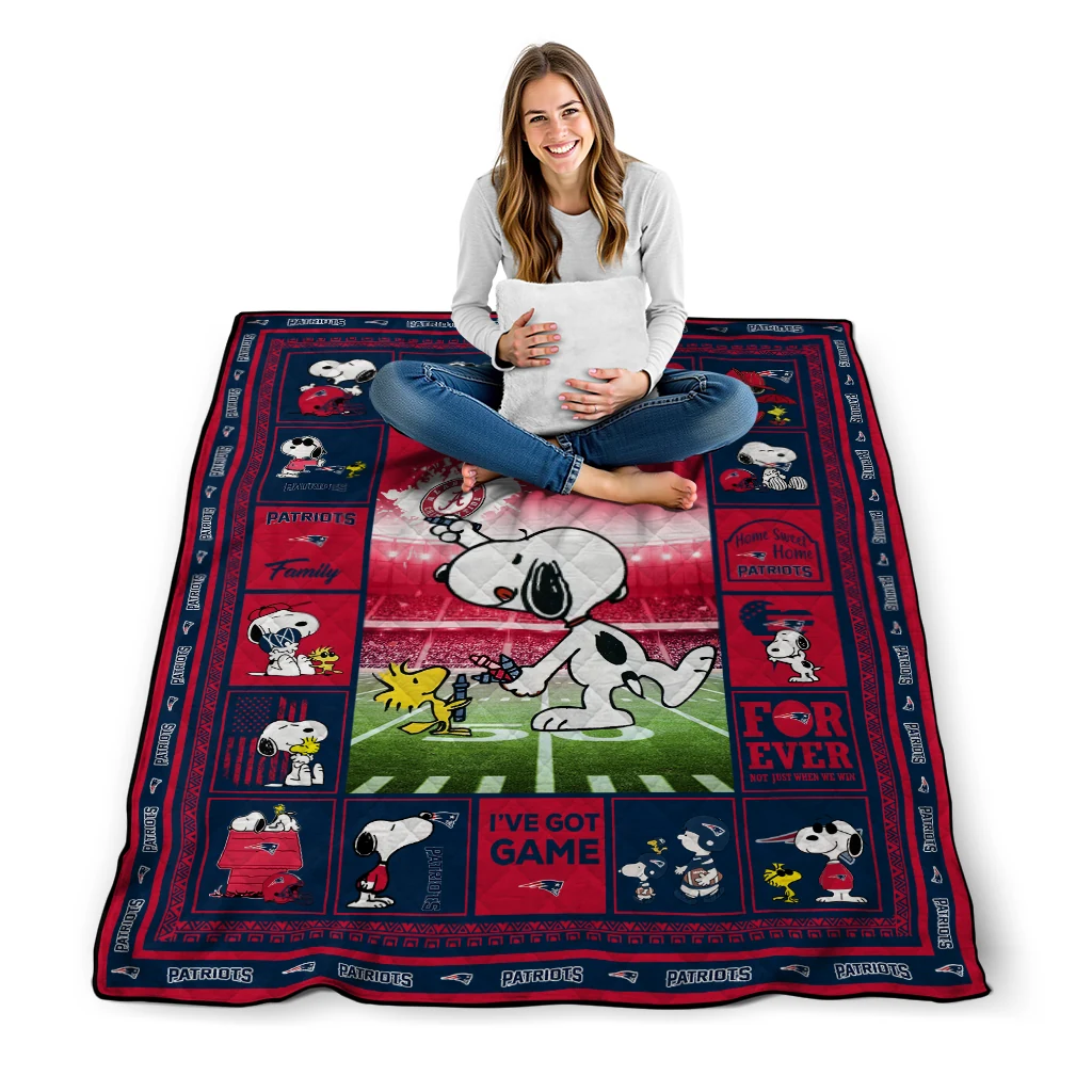 custom new england patriots snoopy coach blue quilt blanket high quality custom new england patriots snoopy coach blue quilt blanket high quality