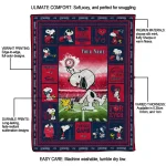 custom new england patriots snoopy coach blue quilt blanket best selling