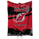 custom new jersey devils brushstroke layers red quilt blanket best selling