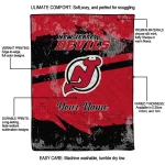 custom new jersey devils brushstroke layers red quilt blanket best selling