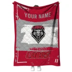 custom new mexico lobos grunge patch red white quilt blanket best selling