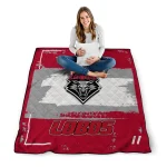 custom new mexico lobos grunge patch red white quilt blanket best selling