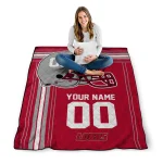 custom new mexico lobos helmet theme red quilt blanket best selling